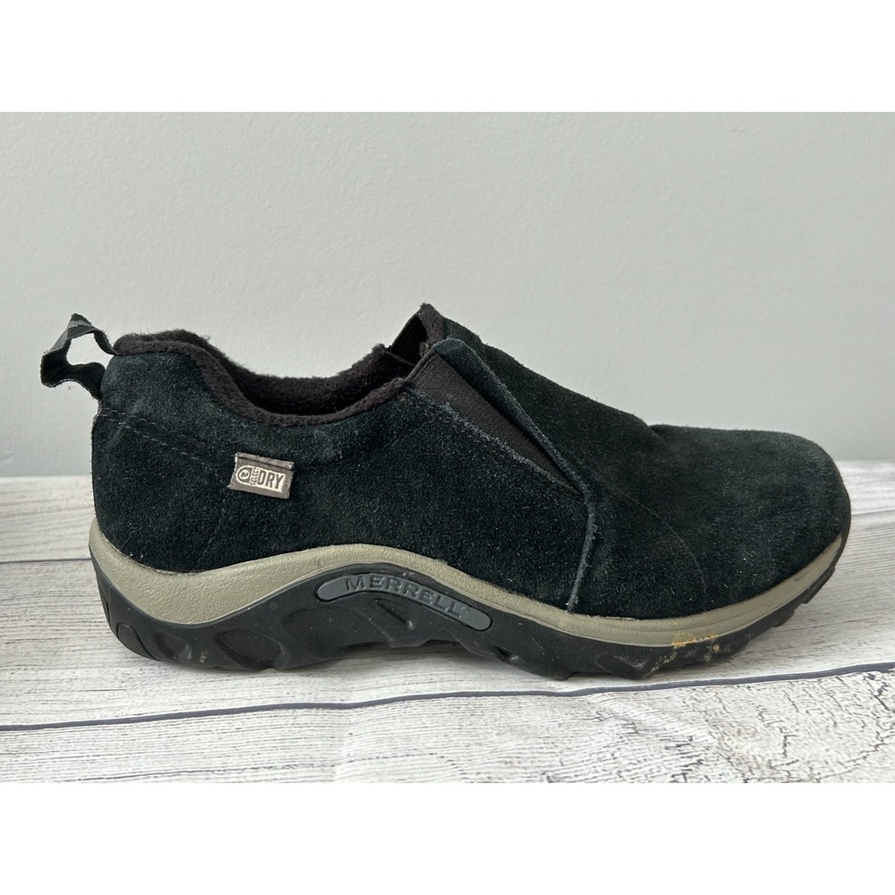 Merrell Jungle‎ Moc Frosty Waterproof Kids Boys 5 Black Slip On Shoes Casual